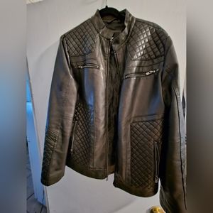 Leather Motorcycle Jacket-Size M